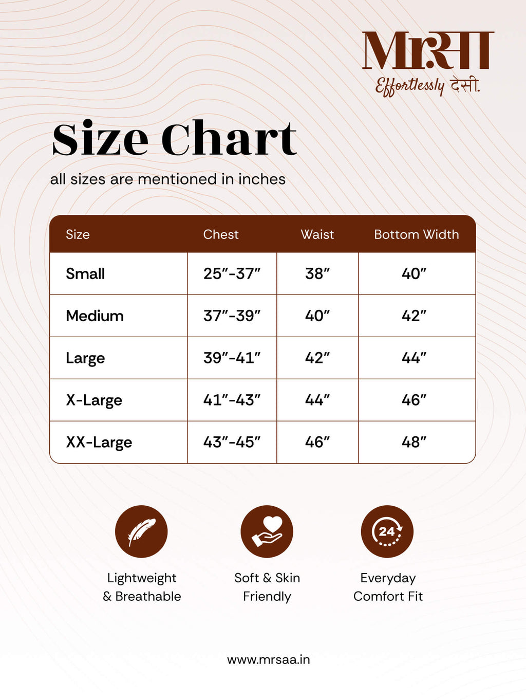 linen short kurta size chart by Mr.Saa (Mr.सा)