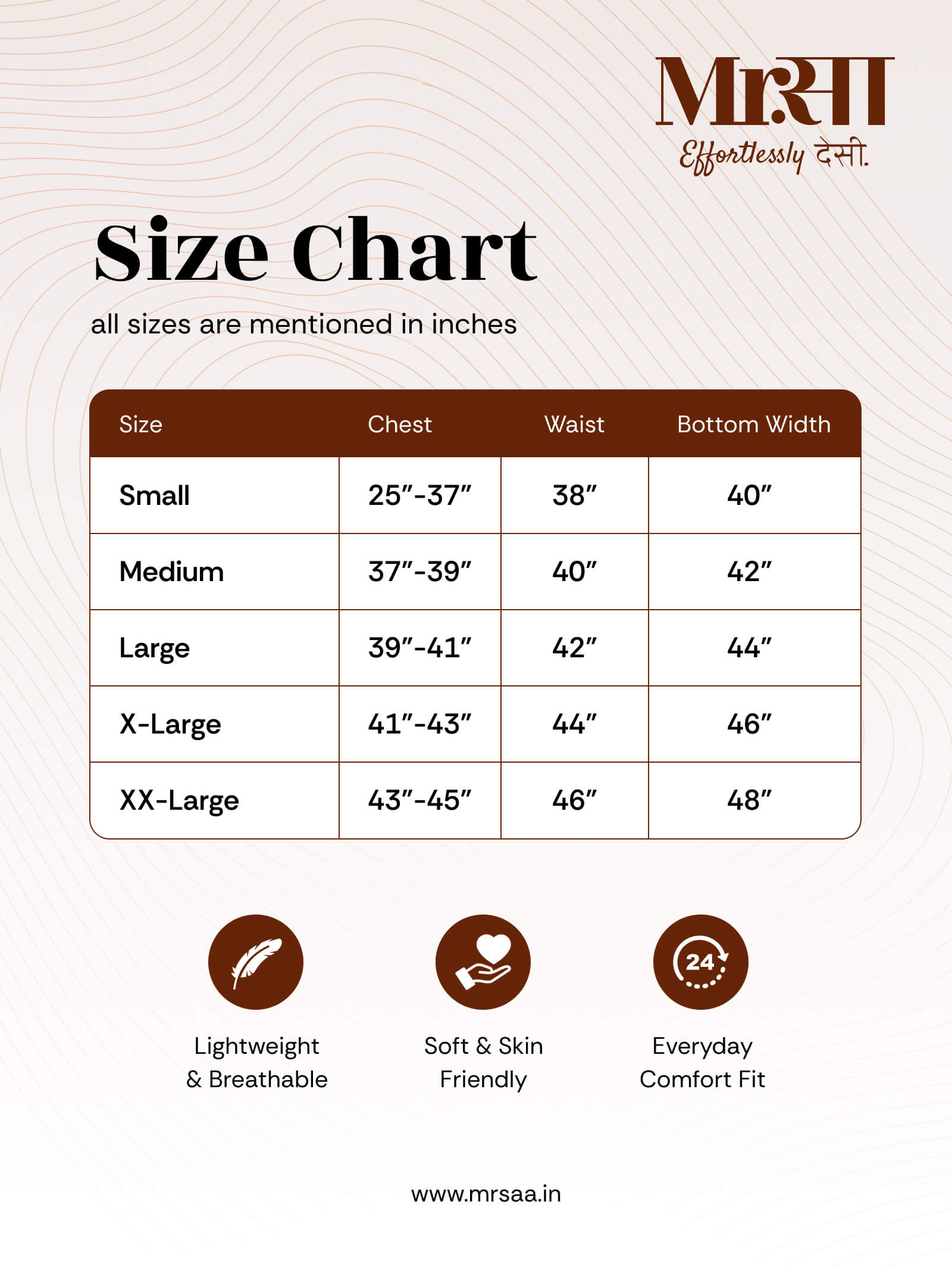 linen short kurta size chart by Mr.Saa (Mr.सा)